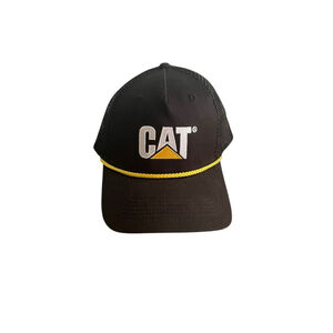 CAT Caterpillar Equipment Yellow Tassell Black Cap/Hat with Black Mesh